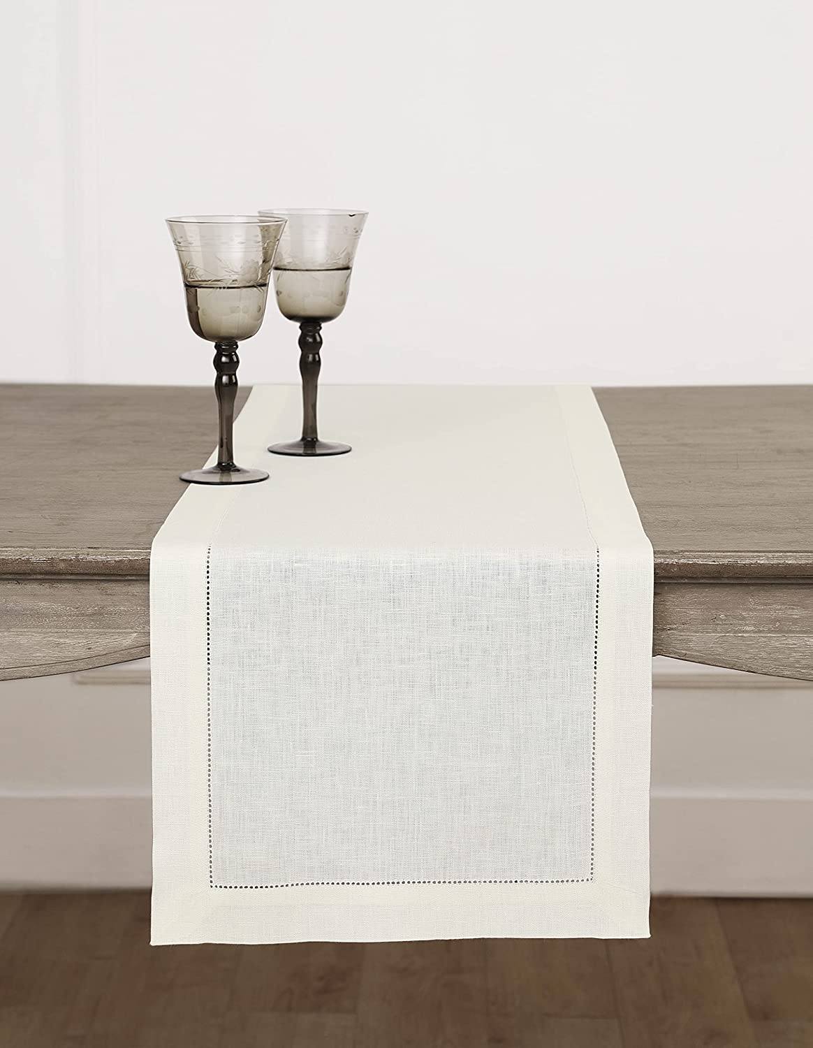 Handcrafted Graphite Solino Home 100% Pure Linen Fringe Table Runner – 14 x 108 Inch Natural Fabric Handcrafted Graphite Solino Home 100% Pure Linen Fringe Table Runner – 14 x 108 Inch Natural Fabric